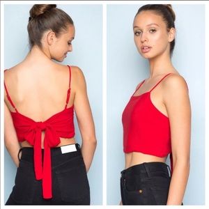 Brandy Melville Kimberly Silky Top Red